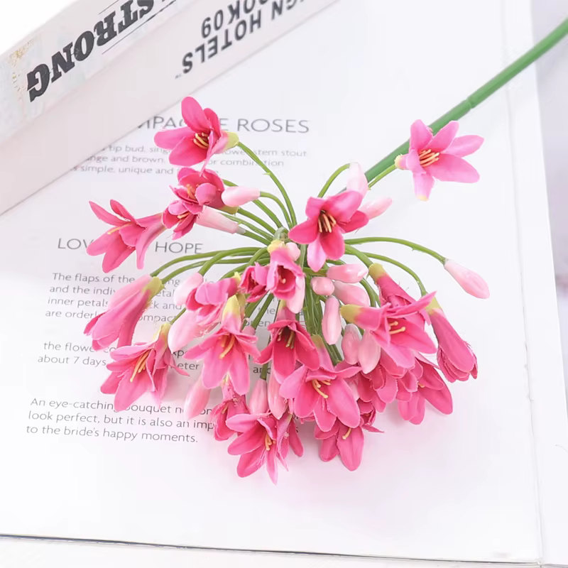 Fleurs artificielles de luxe Agapanthus africain à longue tige de 75 cm pour mariage, décoration de