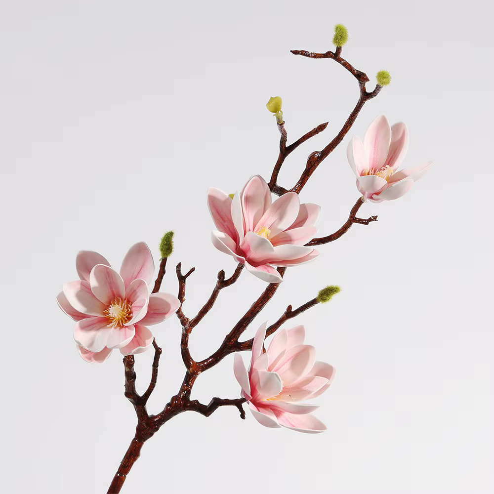 Grande fleur de magnolia artificielle faite à la main, simulation réaliste au toucher, grande branch
