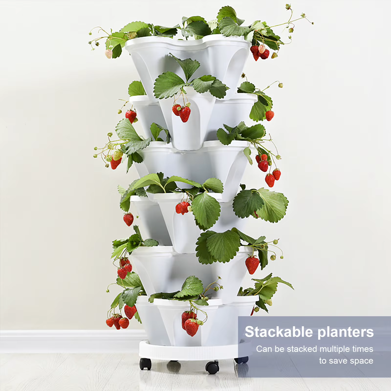 Jardinière verticale empilable, Pots de plantation pour fraises et herbes de jardin