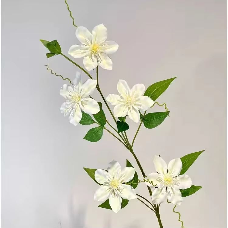 5 fleurs artificielles de Lotus en fil de fer, pétales multiples, décoration de Table à manger, salo