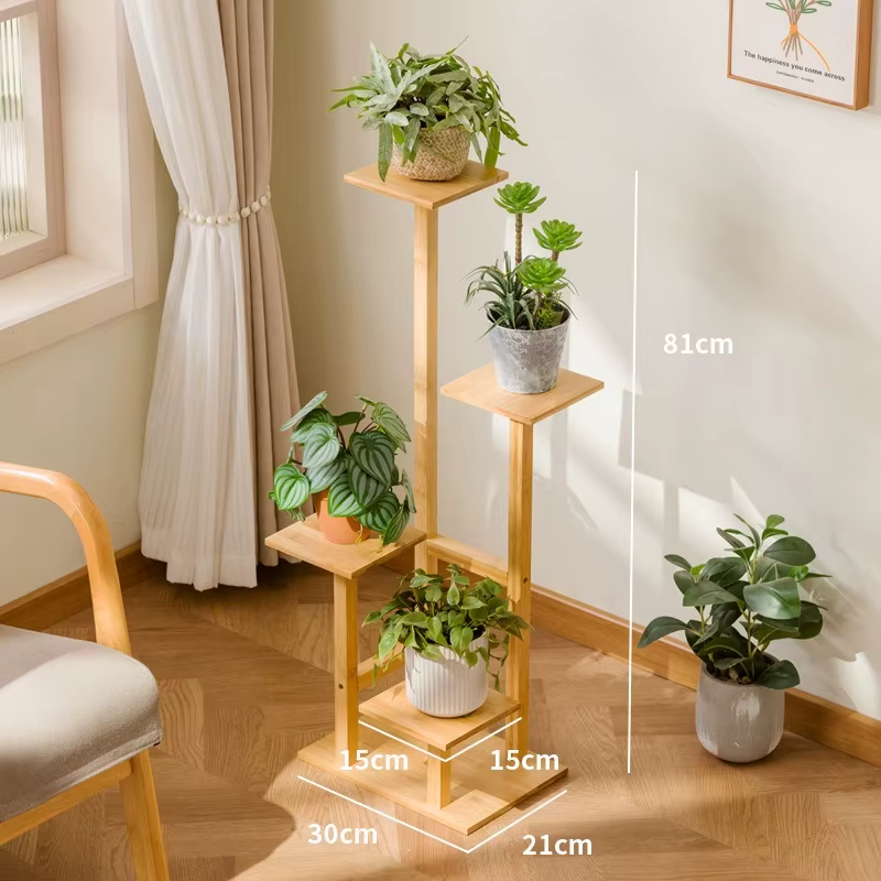 Étagère à plantes en bois massif multicouche, table à fleurs, étagère à fleurs, étagère de rangement