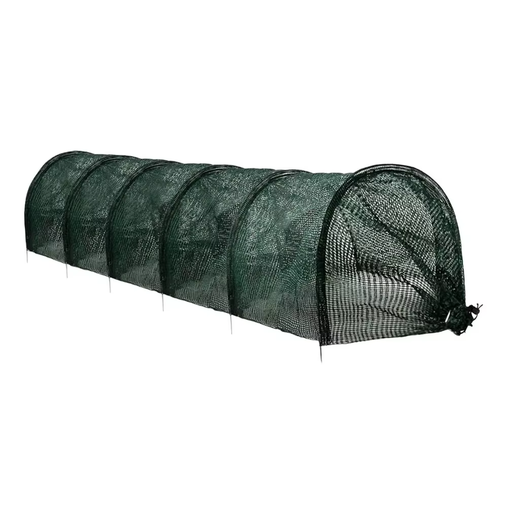 Serre tunnel pliable verte avec protection UV en maille verte, couverture protectrice pour plantes, 