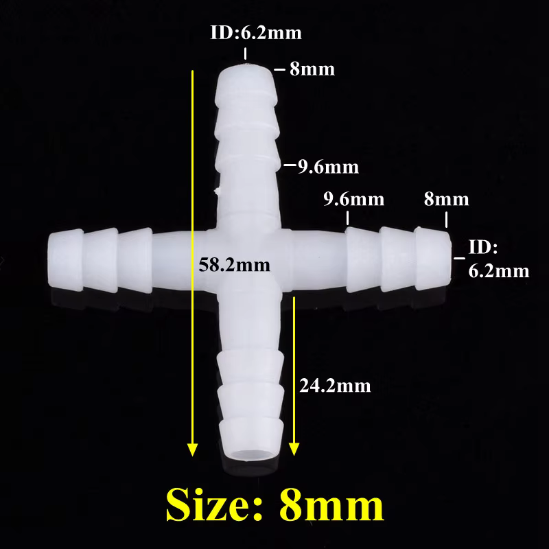 Connecteur croisé PE 8mm 10mm, 5 à 500 pièces, tuyau de pompe à Air pour réservoir d'aquarium, Joint