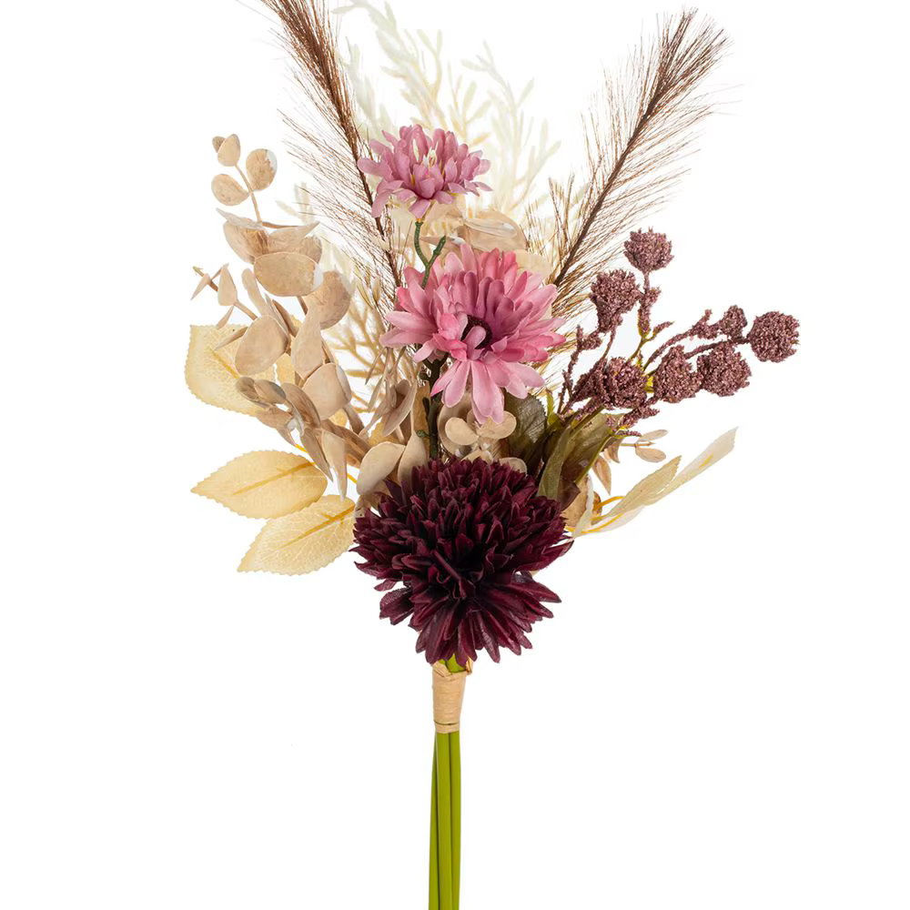 Fleur artificielle soie fossé Reed Chrysanthème mariage mariée Bouquet bricolage cadeau maison Vase 