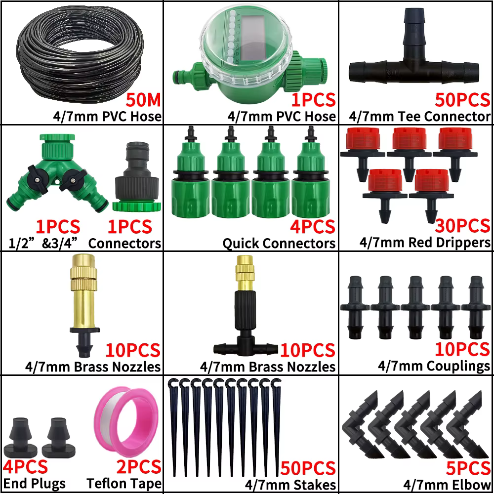 Oasis 5-50M jardin Micro goutte à goutte système d'arrosage automatique Kit contrôleur bricolage bru
