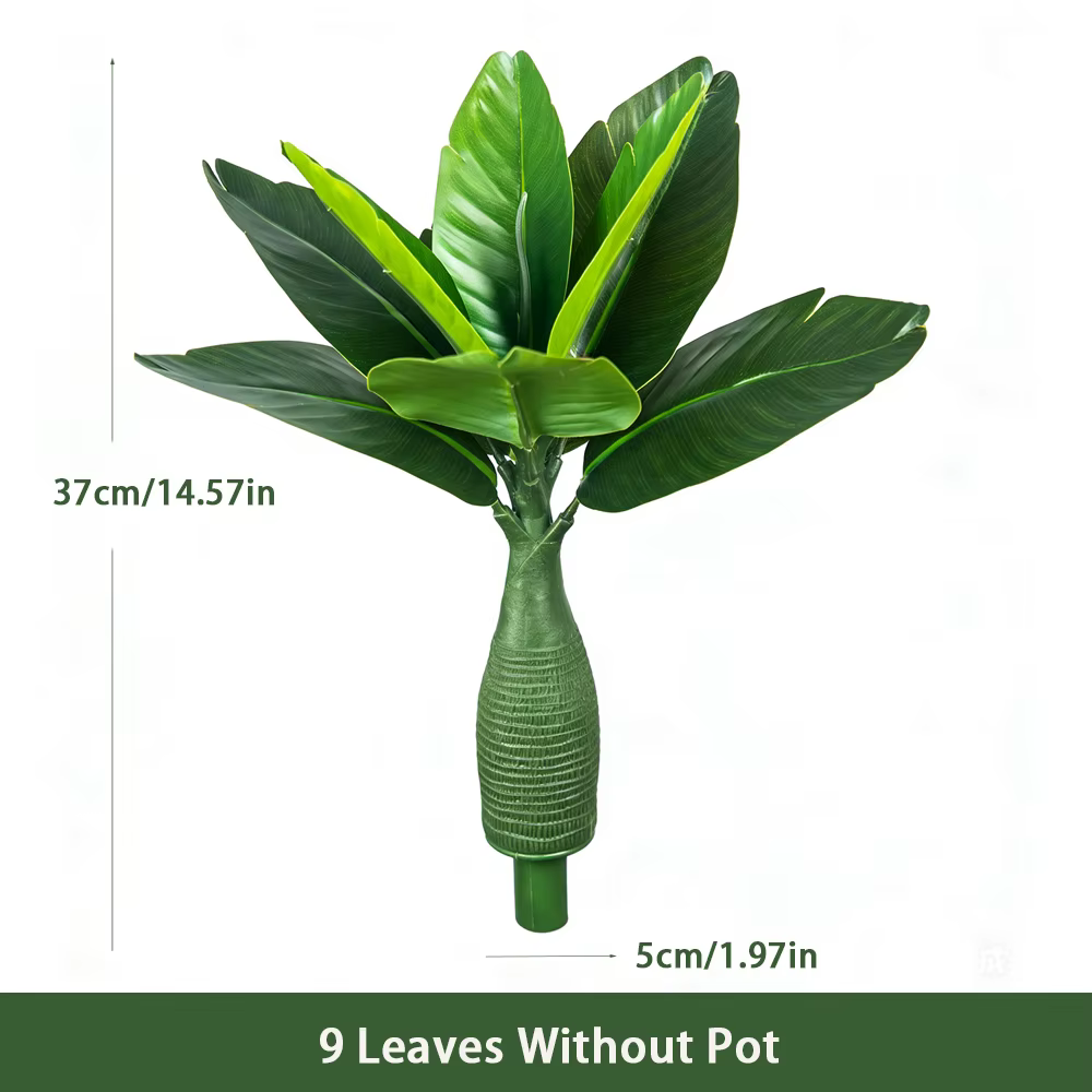 Faux bananier de 37/40 cm, arbres artificiels en cocotier, feuilles de palmier tropicales, plantes e