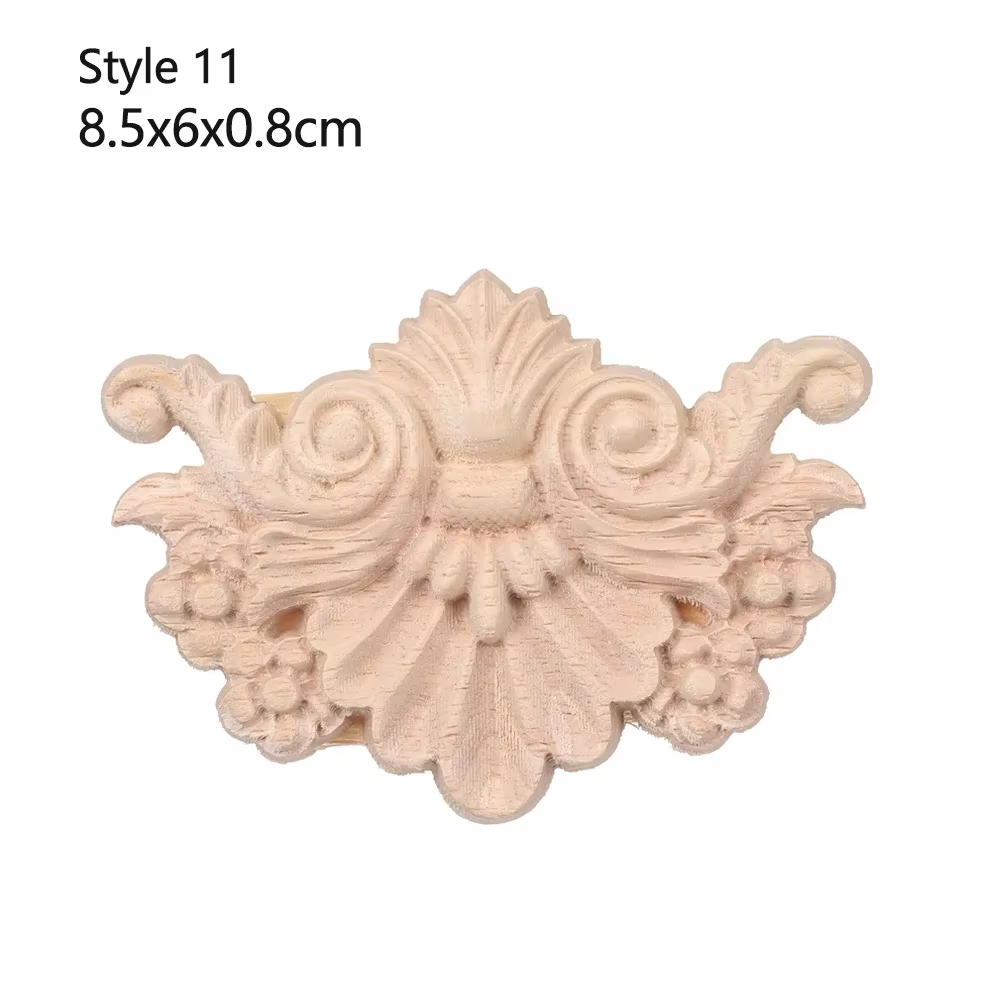 Appliques d'Angle en Bois Sculpté à Motif Floral pour Meubles, Calculs Naturels Carimplantés en Rose