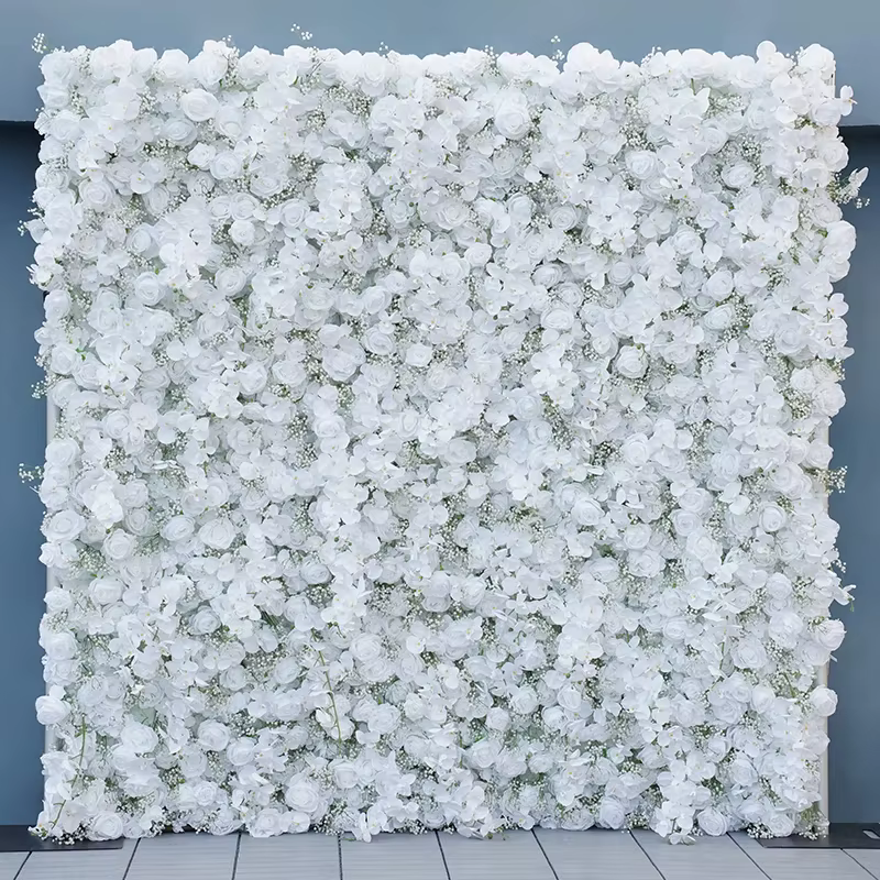 Luxe Babysbreath blanc Rose orchidée 5D tissu fleur mur mariage toile de fond roulant rideau Milan g