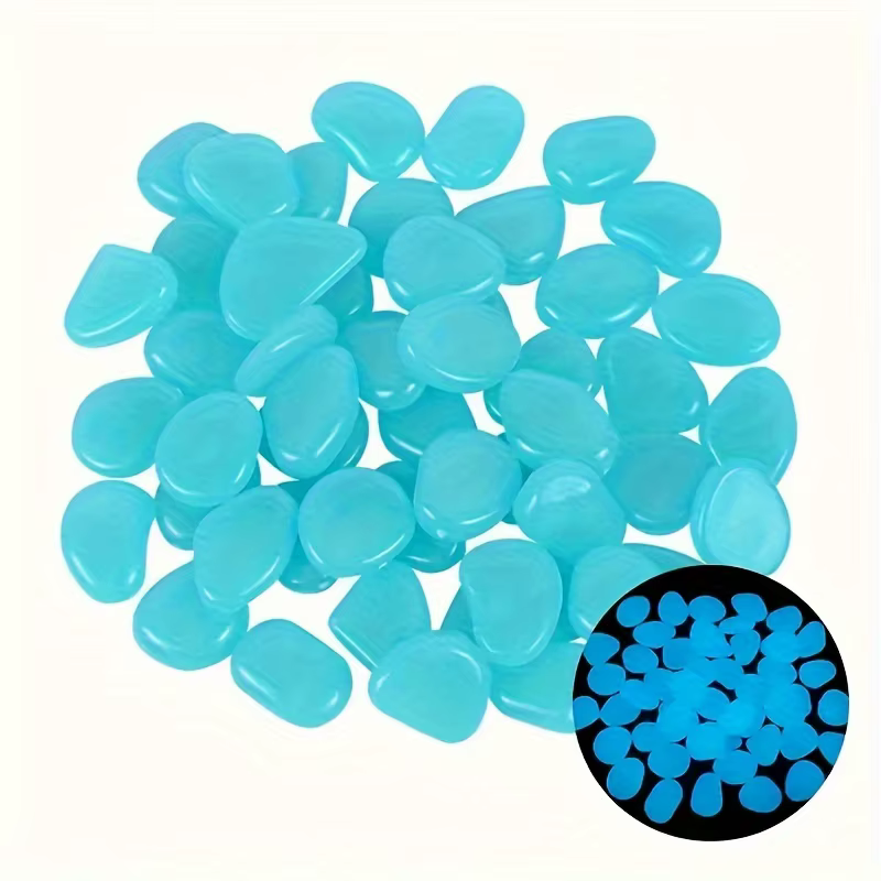 Pierres de jardin scintillantes en résine, 100 pièces, roches lumineuses pour paniers, Pots de fleur