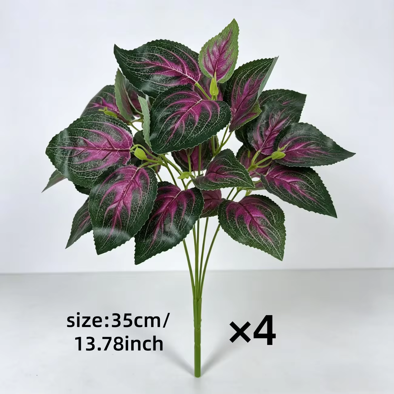 4 plantes vertes artificielles d'extérieur de haute qualité, pétunias artificiels, plantes à feuilla