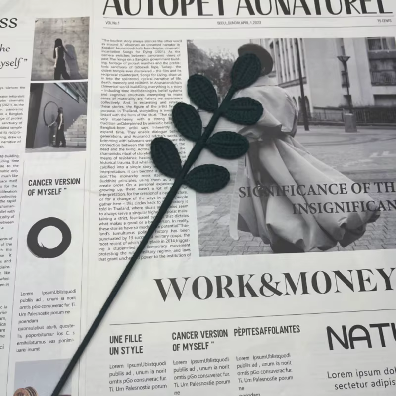 Bouquet de fleurs artificielles tissées à la main, simulation de feuilles saisonnières, décoration i