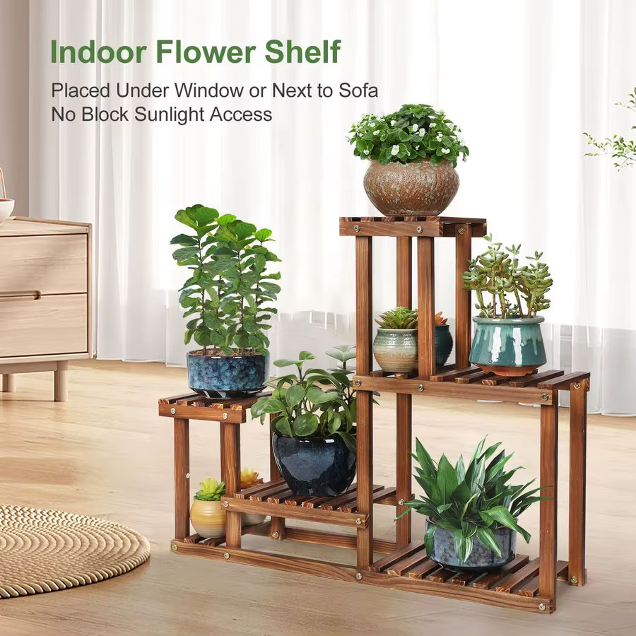 Support pour plantes en bois de pin, intérieur et extérieur, étagère à fleurs multicouche, support p