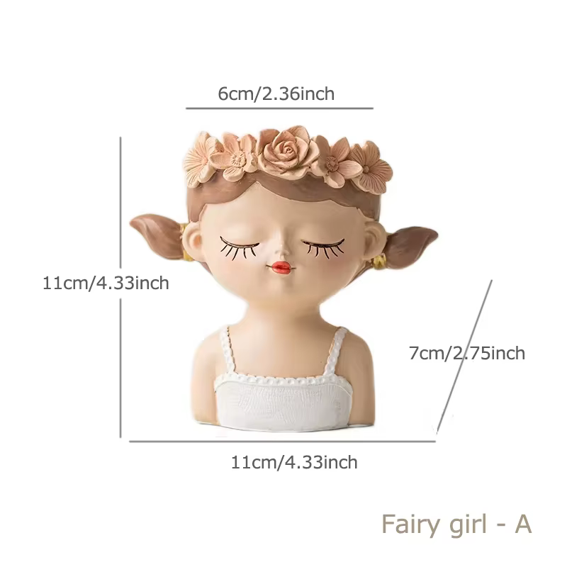 Pot de fleur de fille mignonne pour plantes succulentes, jardinières décoratives, Pots de jardin de