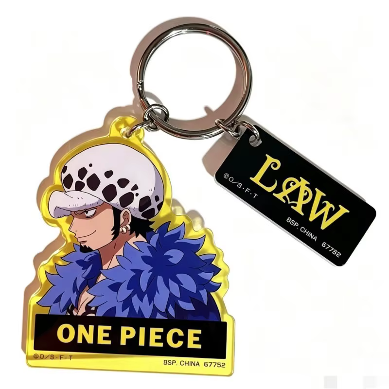 Porte-clés en acrylique One Piece Trafalgar D. Water Law, pendentif de personnage de dessin animé 2D