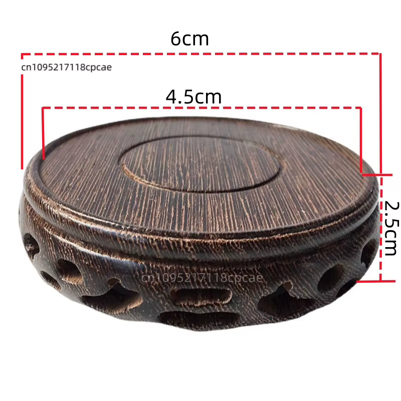 Support de Présentation Rond en Bois Sculpté Élégant pour Plantes Bonsaï et Théières – Base Décorati