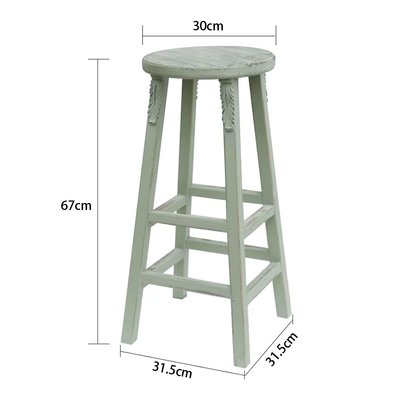 Support pour plantes rétro rustique, vieux tabouret à fleurs en bois massif avec pieds hauts, étagèr