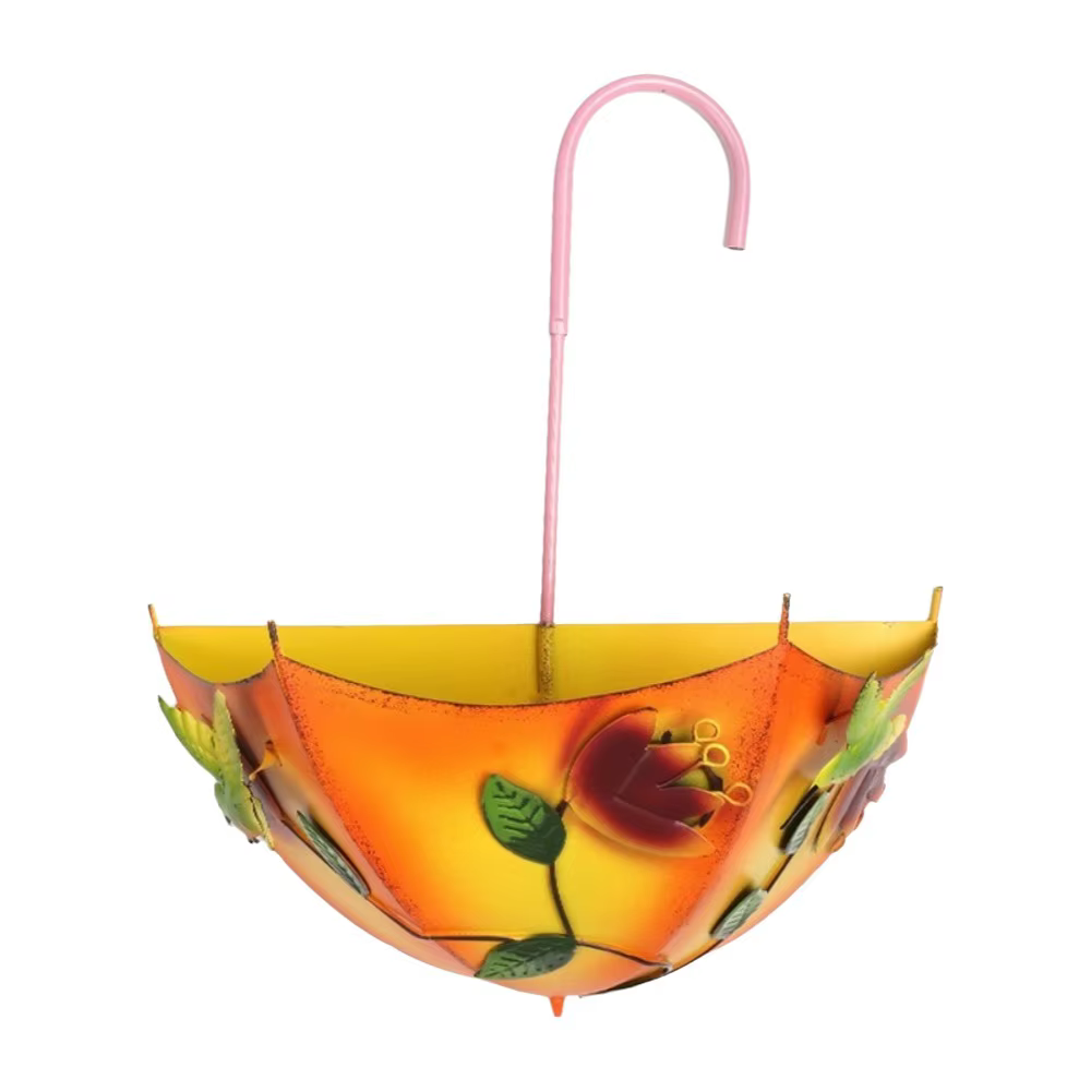 Pot de fleurs en forme de parapluie en fer, panier à fleurs décoratif mural, panier à fleurs suspend