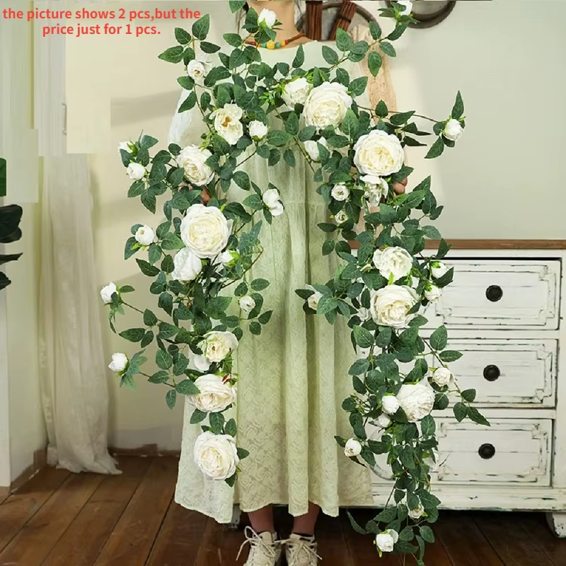 1.75m soie chérie Roses vignes Simulation fleurs jardin mariage arc Rose Rose fleur artificielle vig