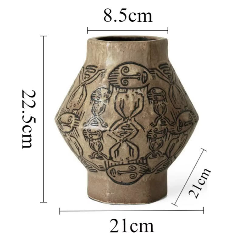 Vase Totem Tribal Vintage, Vases décoratifs, bouteille de fleurs esthétique intérieure, bouteilles d