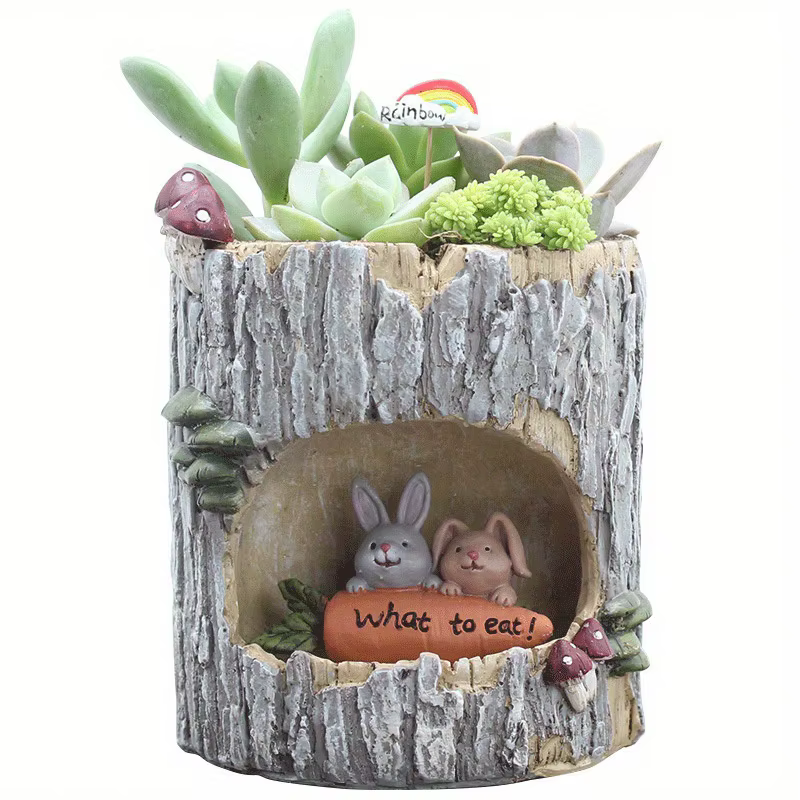 Pots créatifs à trous d'arbre, 1 pièce, Micro paysages, plantes en pot de table, ornements de bureau