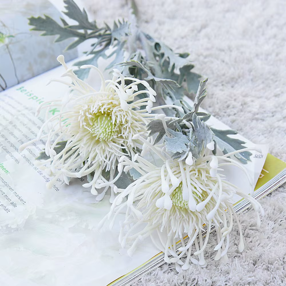 Fleurs artificielles branche courte griffe de crabe 2 fourchettes Pincushion Festival guirlande Vase