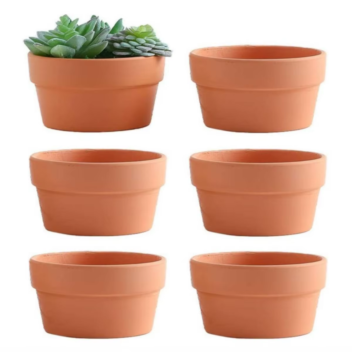 Pots de fleurs en terre cuite, 3.5 "x 2.2", 6 pièces, jardinière en argile et poterie avec trou de D
