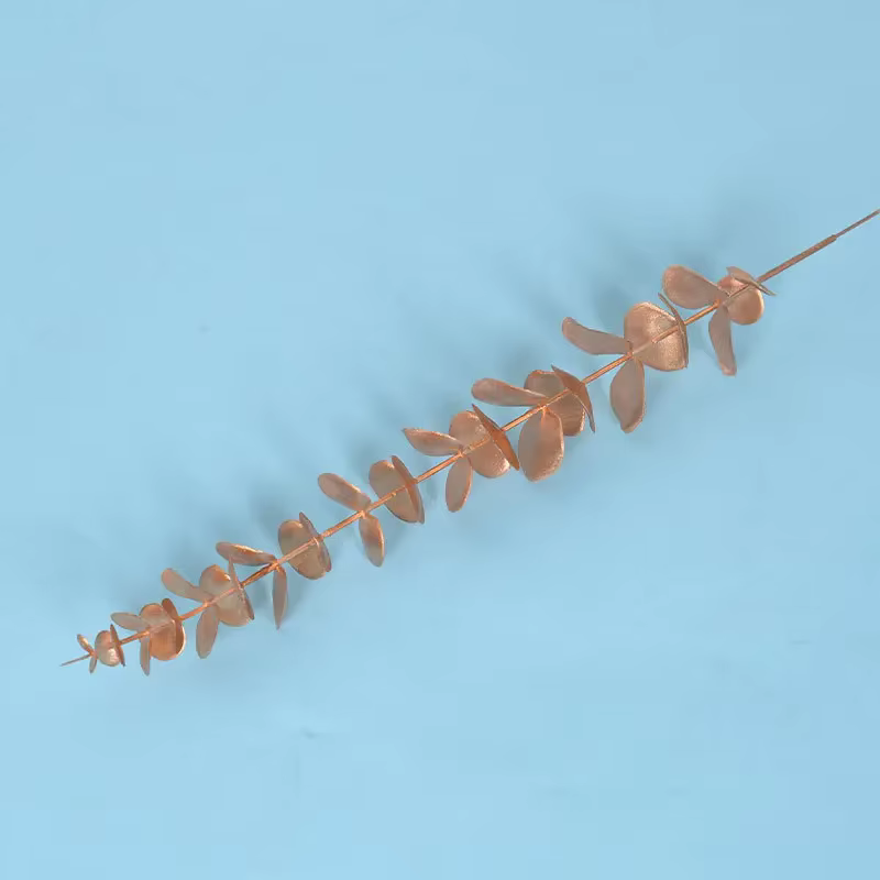 Feuille de Ginkgo dorée artificielle, Eucalyptus, Arrangement floral de mariage, route, décoration d