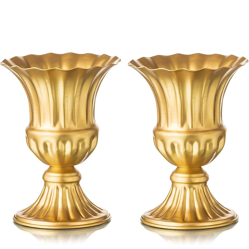 Vase d'arrangement de fleurs en or pour centre de Table de mariage, Pot de jardinière en métal pour 