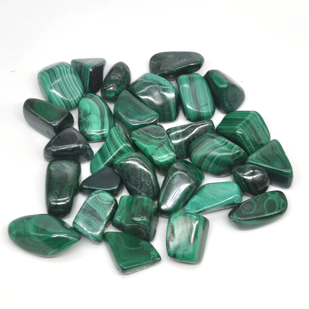 Pierres naturelles en Malachite, cristaux de guérison en vrac, véritable pierre précieuse polie Reik