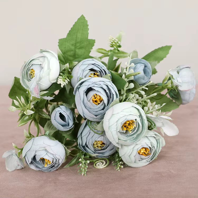 Vases de roses à thé multicolores pour décoration de maison, accessoires de fausses marguerite, fleu