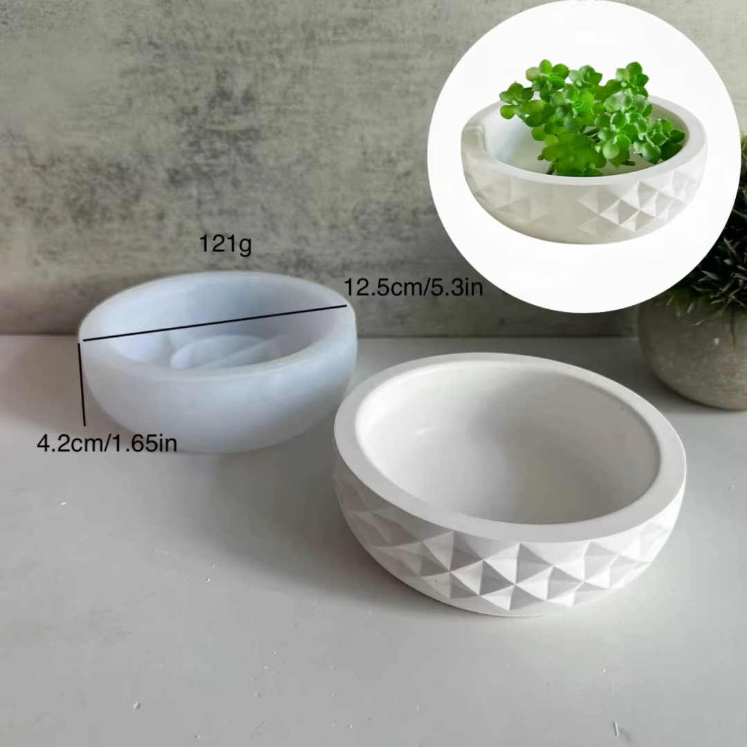 Grand pot de fleurs en béton, bol de stockage de gypse circulaire, moule rond en Silicone, résine ép