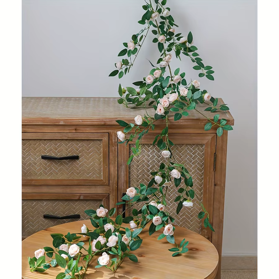 Guirlande de roses artificielles réalistes pour la maison, les mariages, les fêtes, fleurs artificie