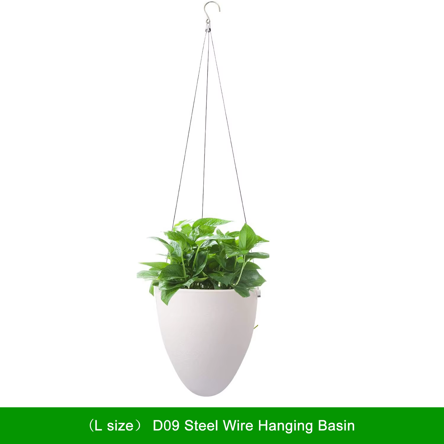 D09 bassin suspendu en forme d'œuf Horticulture pot de fleurs paresseux fil d'acier et corde de coto