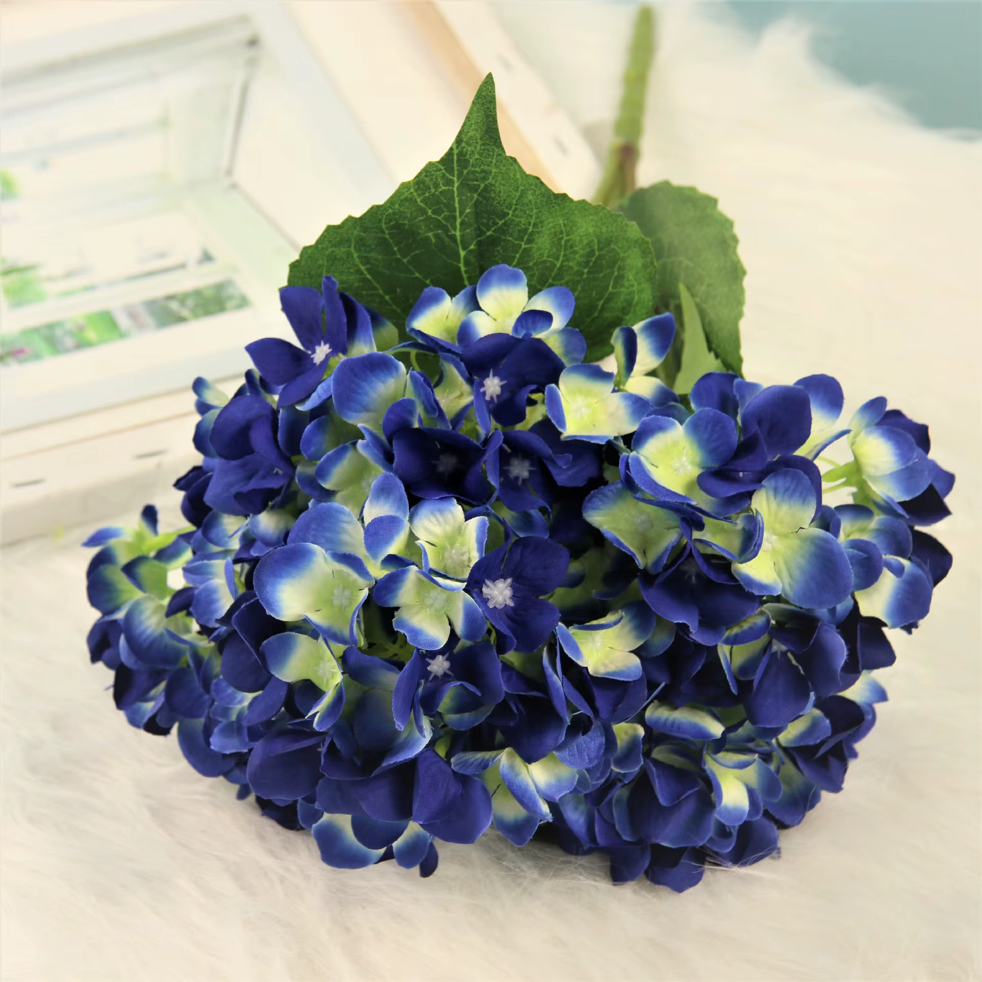 Bouquet de simulation d'hortensias, fleurs artificielles pour mariage, accessoires de décoration pou