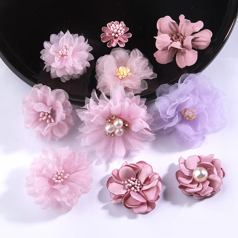 Fleurs artificielles en mousseline de soie, 10 pièces/ensemble, série violette, pour faire-part de m