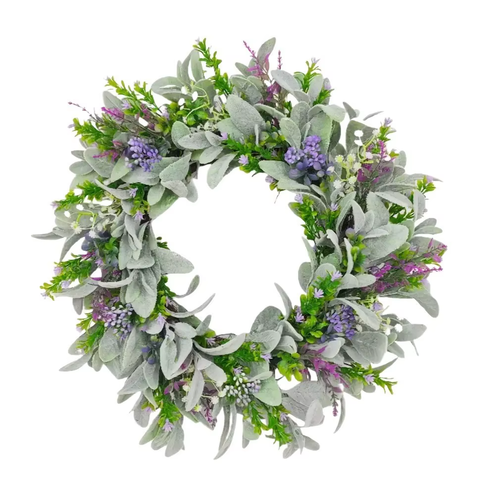 Couronne de lavande floquée en forme d'oreille d'agneau, réaliste, aux couleurs vives, fausse couron
