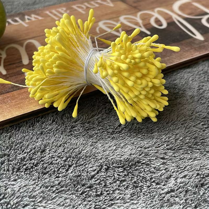 400 pièces de 2 mm, mini-tiges de fleurs artificielles, pistils floraux perlés pour mariage, fête, d