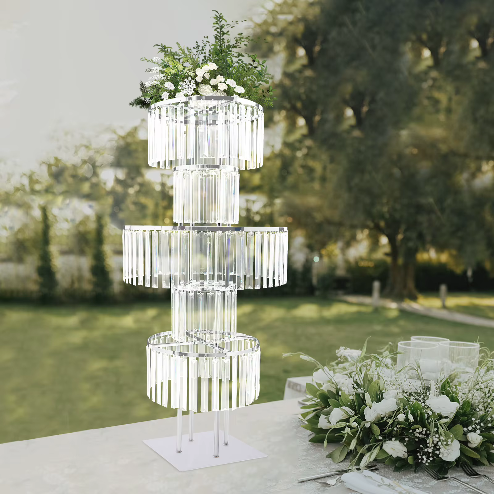 5 niveaux or/argent centres de table de mariage support de fleur Vase pièce maîtresse support de fle