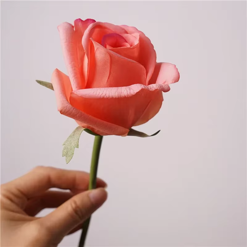 Bouquet de Roses Artificielles Hydratantes au Toucher Réel, 15 Pièces/Lot, Fleurs de Patients, Décor