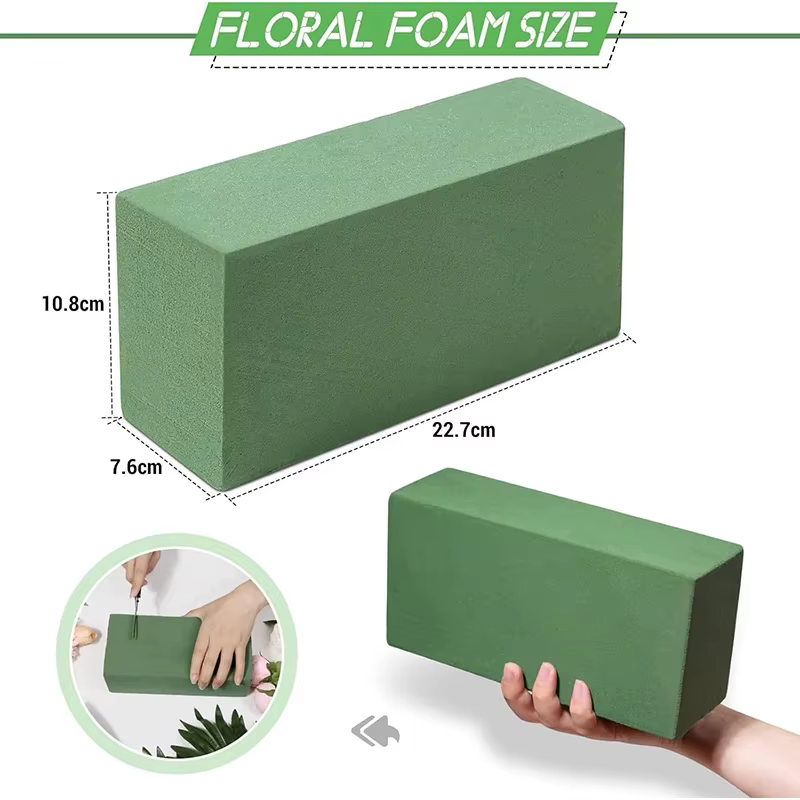 Mousse florale verte carrée 10x20CM, 1/2/3/8 pièces, pour arrangements floraux, blocs de mousse, art