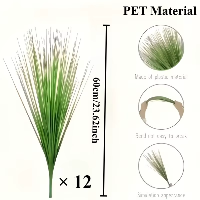 12 plantes artificielles en forme d'oignon, fausses plantes vertes avec tiges en plastique pour l'ex