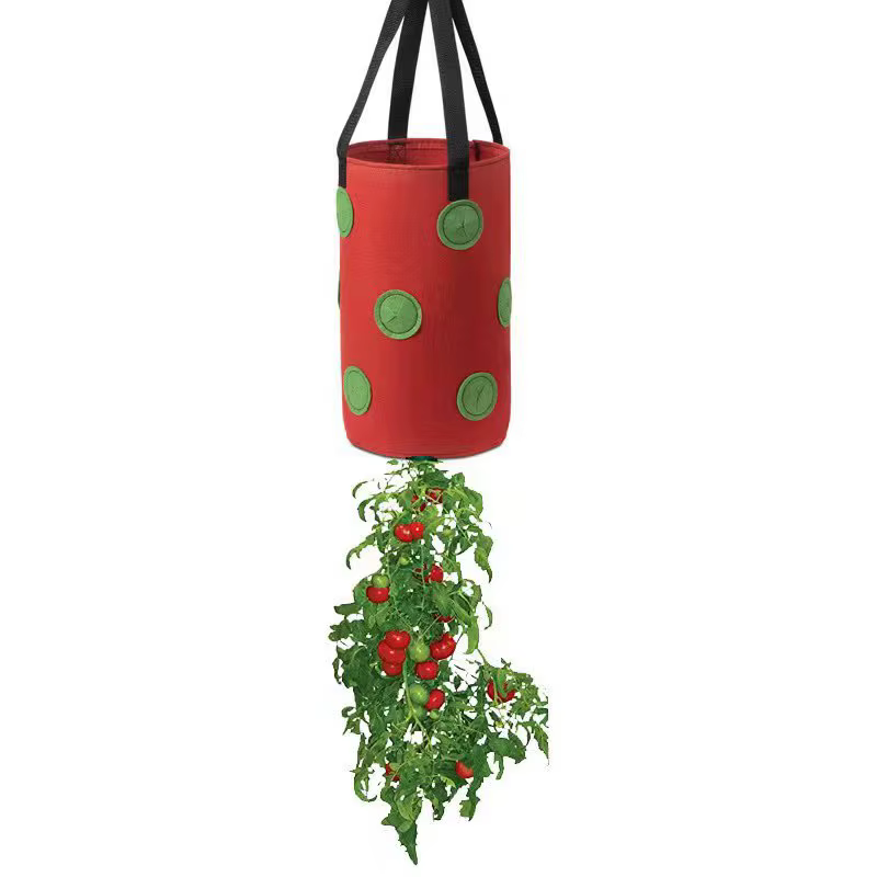 Multi-fonction 13 trous feutre suspendu tomate grandir sac planteur fraise légumes fleur plante crec