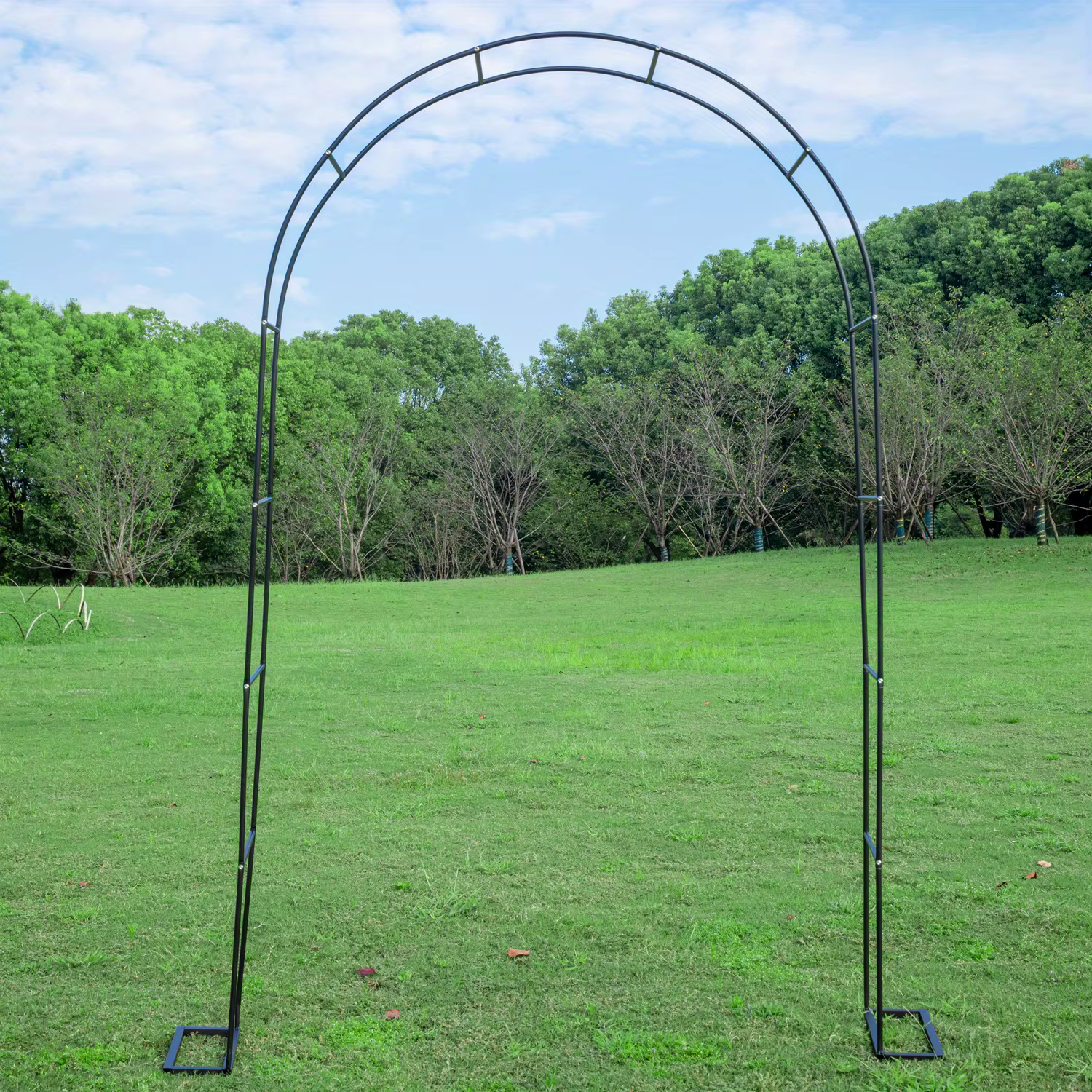 En treillis d'arc de jardin en métal à assembler élevé, 2 tailles, tonnelle de jardin pour plante gr