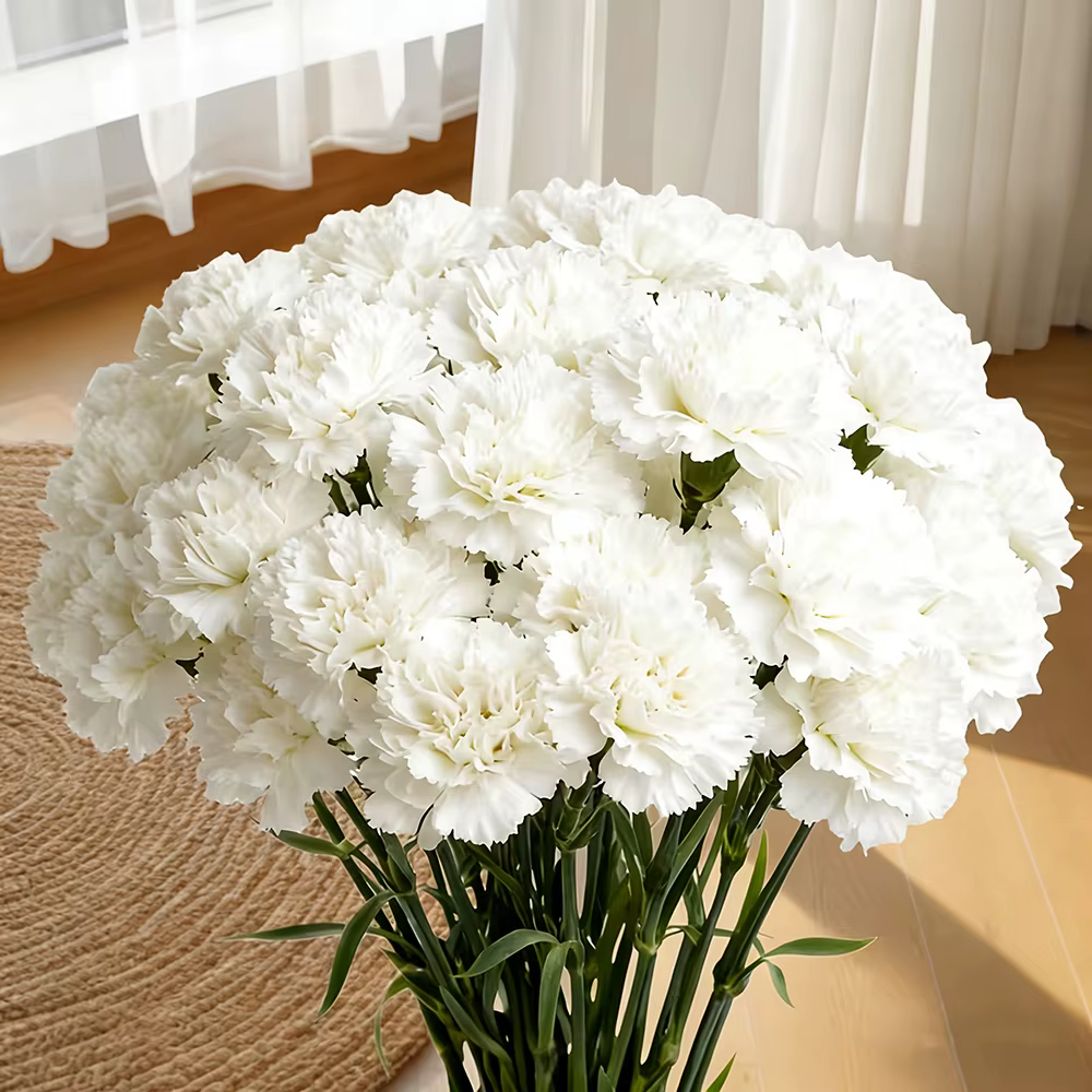 Bouquet de fleurs artificielles en soie de 15,7 pouces, fausses fleurs d'œillet, pour bricolage, jar