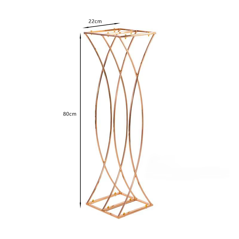 Supports de fleurs pilier centres de Table de mariage doré 80CM de haut route plomb décor à la maiso