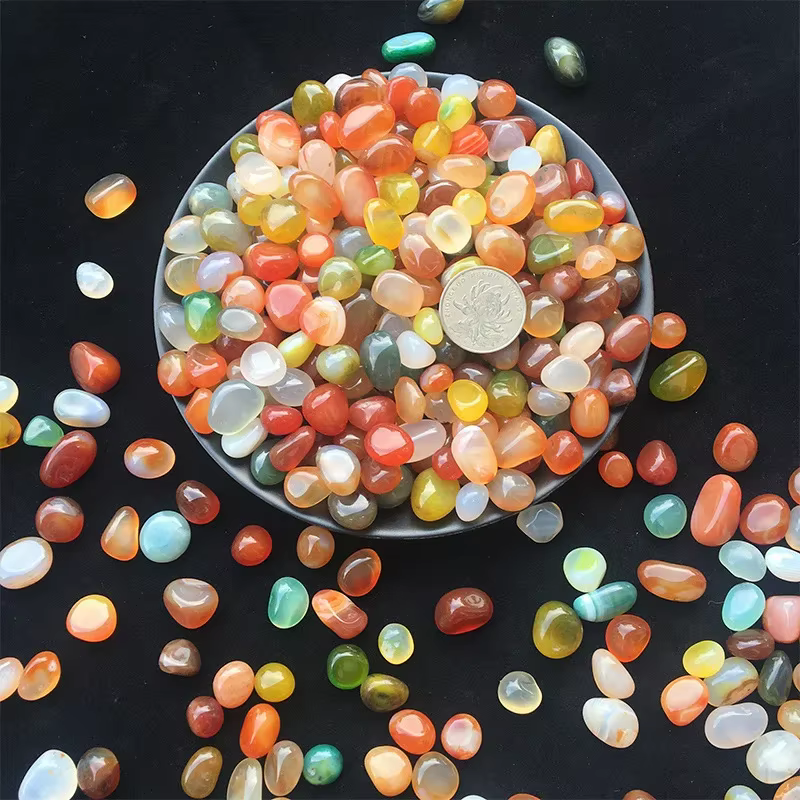 Ceubles d'agate 100g, pierres décoratives colorées pour Aquarium, remplisseurs de Vase, plantes à Ai