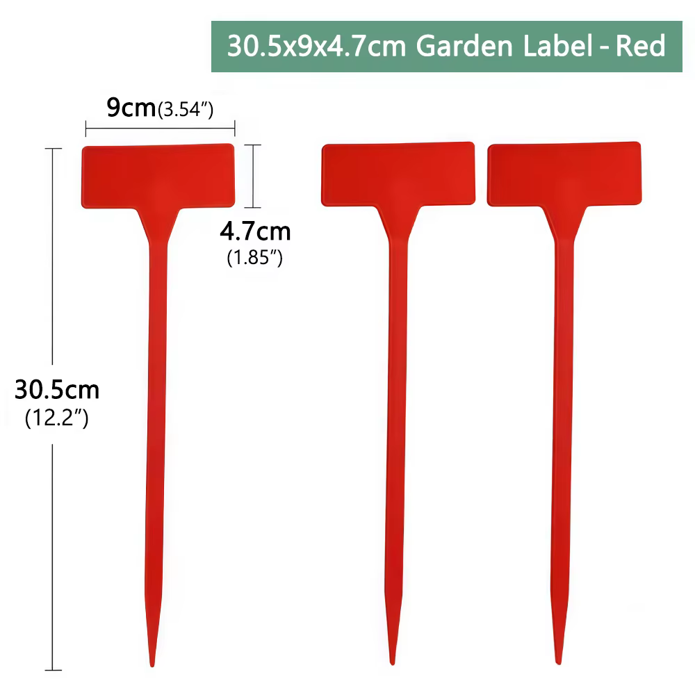 Étiquette de Jardinage en Plastique en Forme de T, Étanche et Durable, 31x9x4.5cm, pour Plantes Vert
