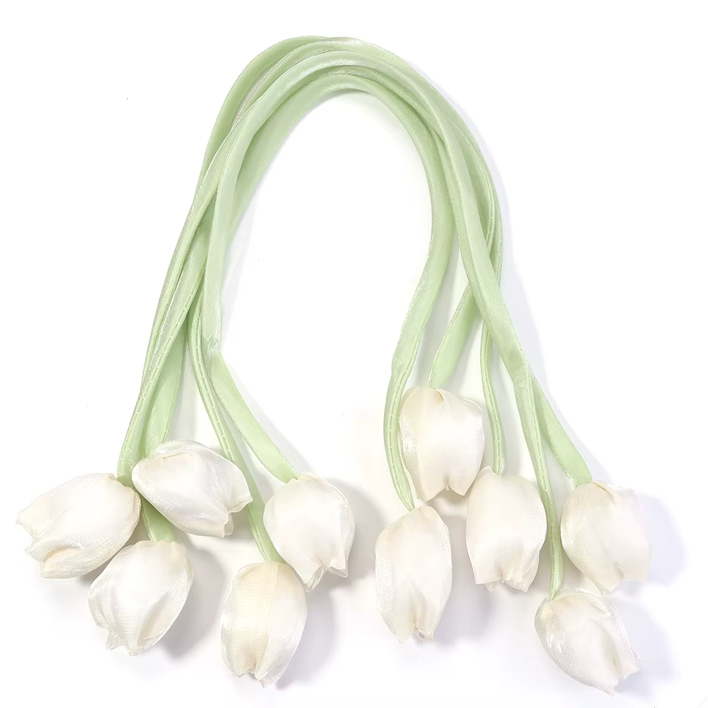 Lot de 5 fleurs décoratives 3D en forme de tulipe avec nœud, pour décoration de gâteaux, bandeaux, o