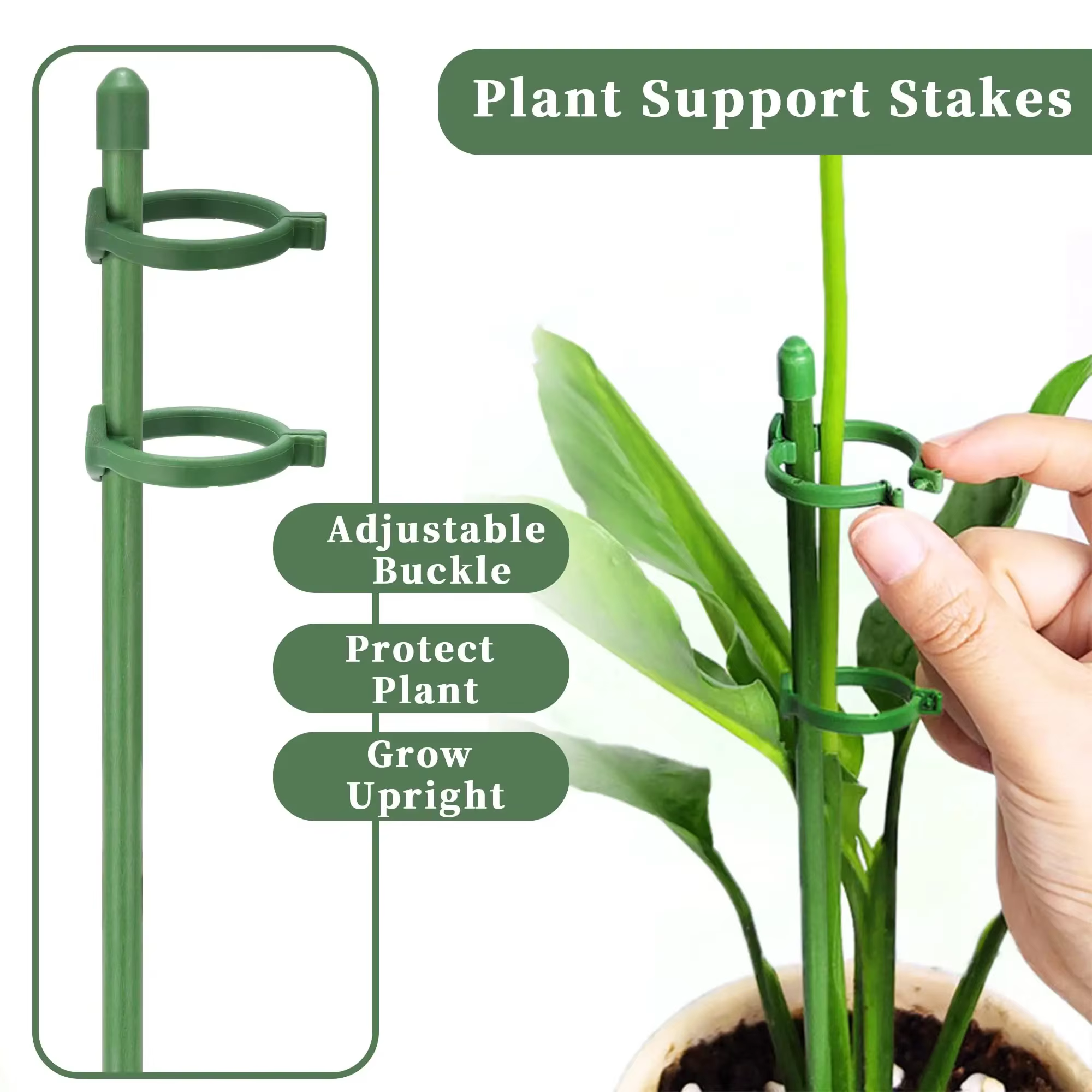 15 Pièces de Supports de Plantes Réglables, Supports de Fleurs de Jardin, Anneaux de Soutien pour Pl