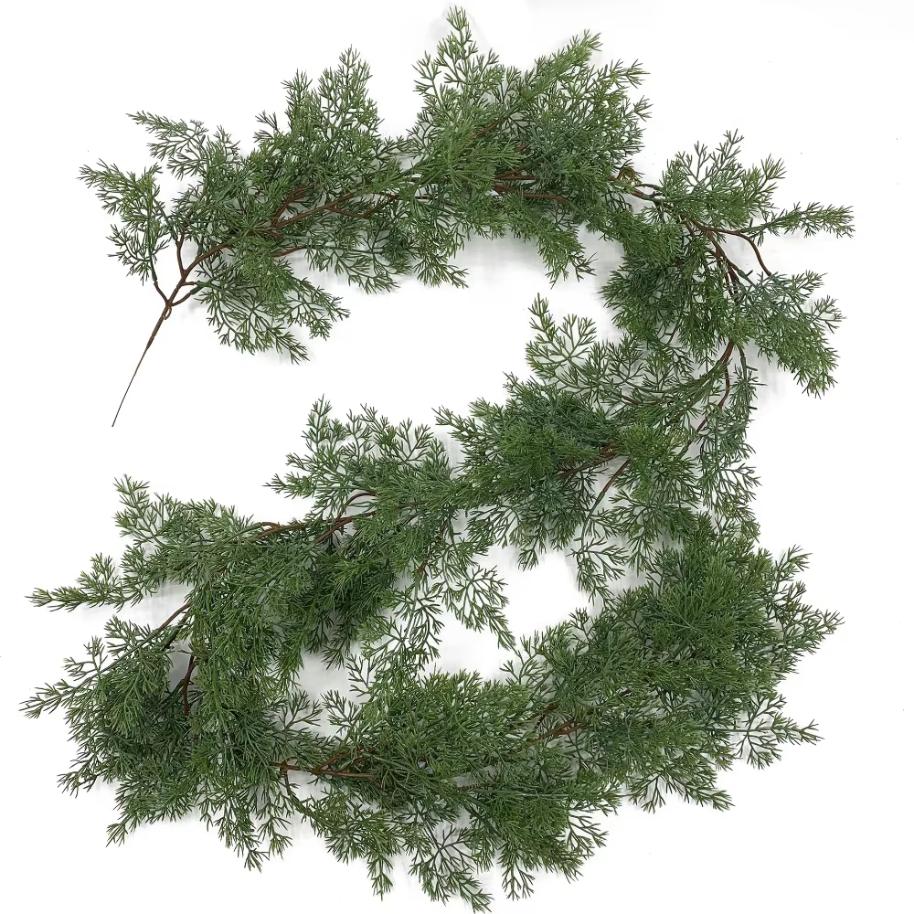 Couronne de pin de cyprès artificiel vert, accessoires de bricolage, 190cm, cèdre, verdure, rotin, d